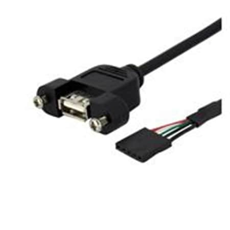 Dynamicfunction 3 ft. Panel Mount USB Cable USB A to Motherboard Header Cable Female to Female DY166224